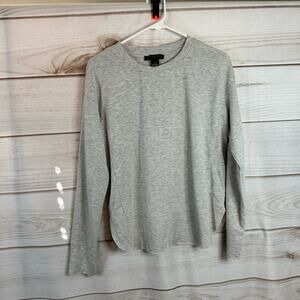 Joan Vass New York Gray Long Sleeve Crew Neck T-Shirt Size Small